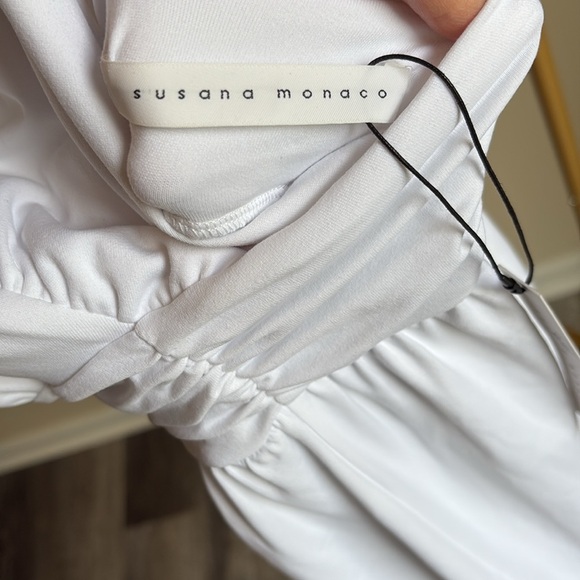 Susana Monaco White Cross-back Maxi Dress NWT - Picture 7 of 10